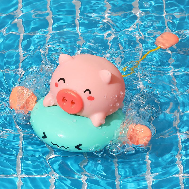宝宝洗澡玩具儿童沐浴婴儿游泳戏水玩具水里玩的冲浪猪