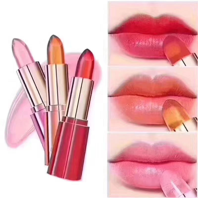 美颜秘笈果冻口红芭比粉 烈焰红 果粒橙3色可选 天然植物成分无毒无害 健康安全 根据人体ph值变色 超级好用 各有所爱商城网站