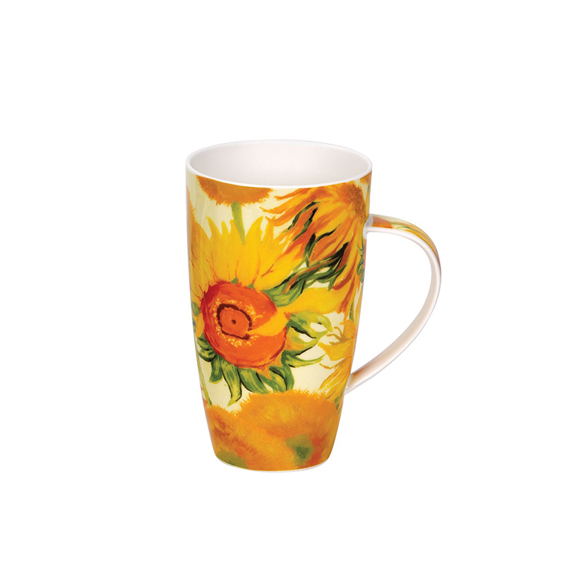 英国原产DUNOON丹侬 骨瓷茶杯水杯 骨瓷马克杯向日葵