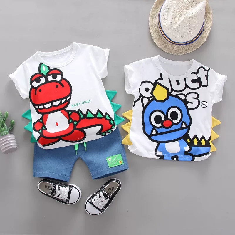 童装男童婴儿宝宝夏天短袖套装1一3岁儿童夏季薄款纯棉洋气两件